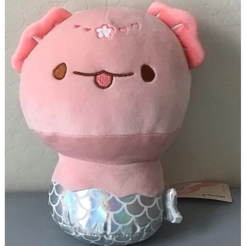 MEWAII Pink AXOLOTL MERMAID Silver Bottom 9” Stuffed Plush Kawaii Plushie NWT